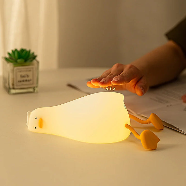 Duck Night Lamp with dimmable silicone light for children