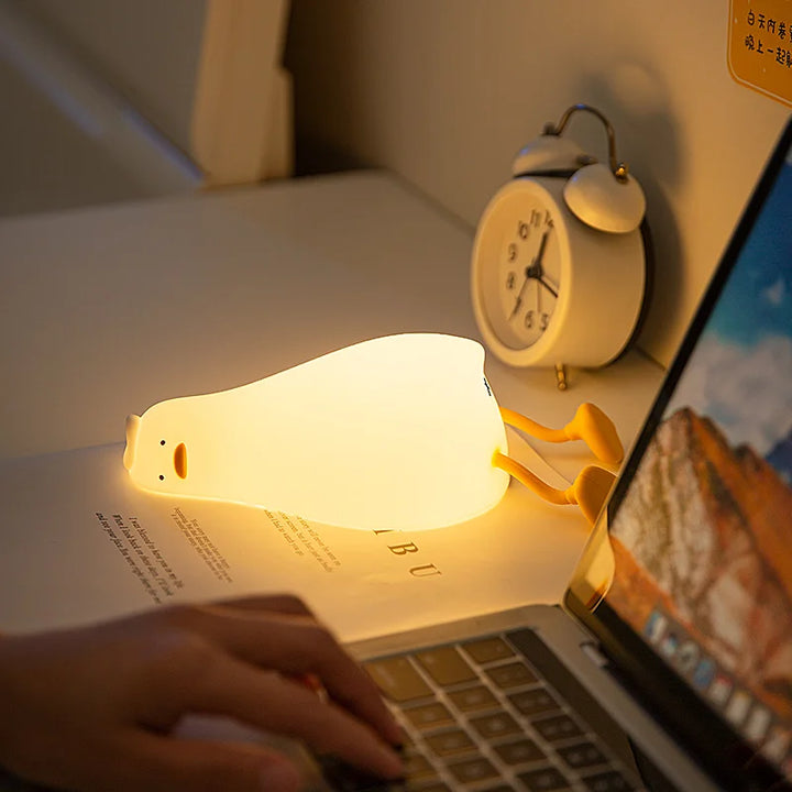 Duck Night Lamp with dimmable silicone light for children