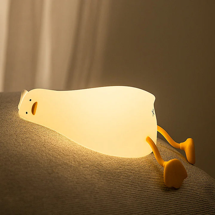 Duck Night Lamp with dimmable silicone light for children