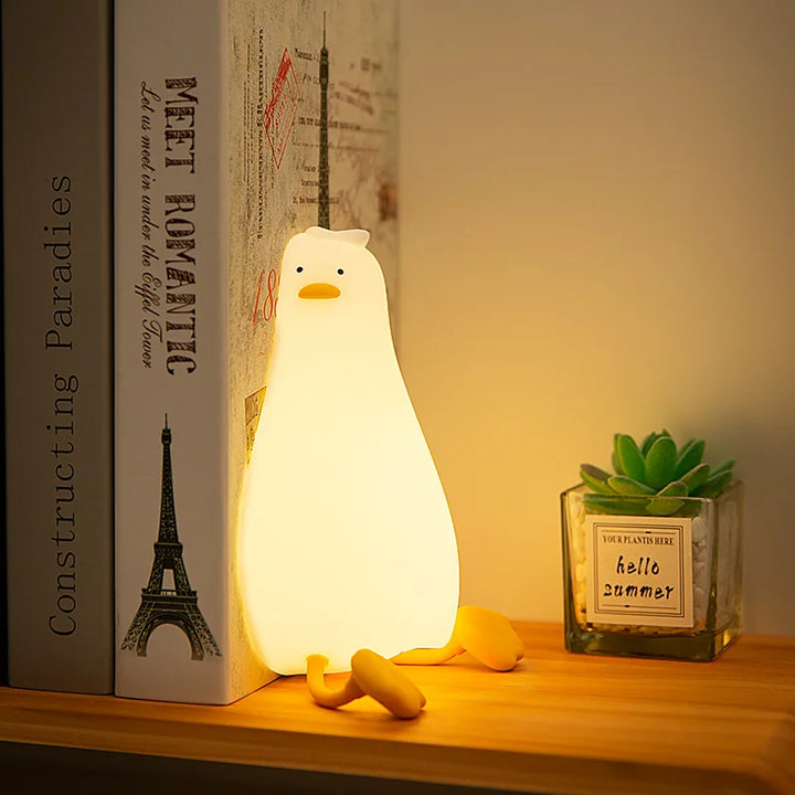 Duck Night Lamp with dimmable silicone light for children