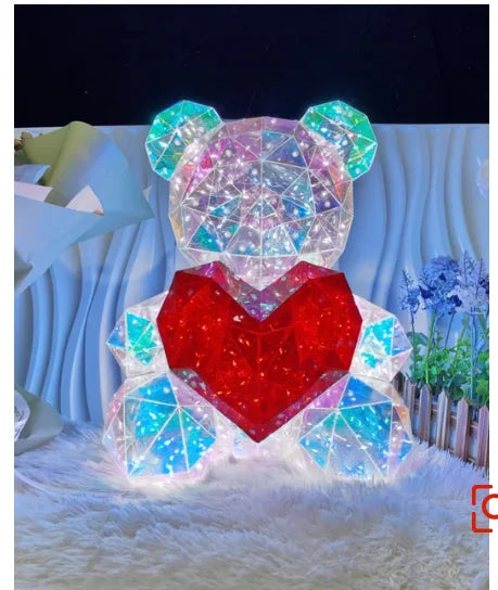 Light Up Teddy Bear with colorful glowing LED lights for kids