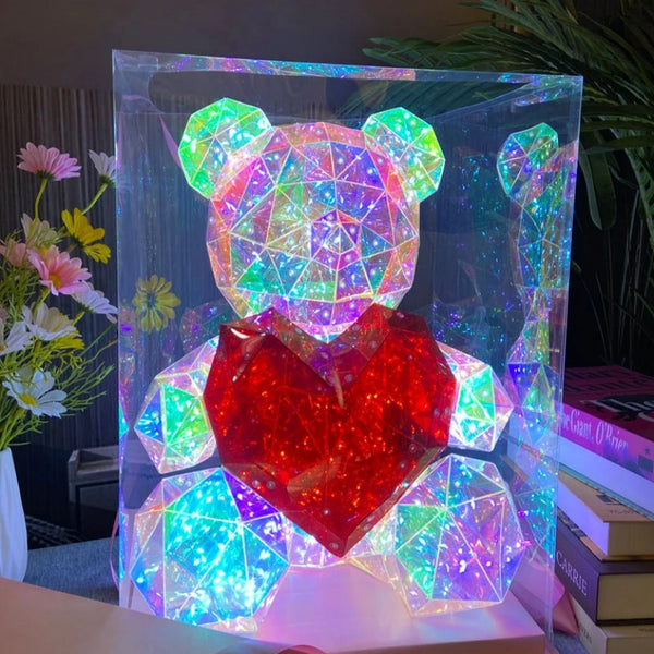 Light Up Teddy Bear with colorful glowing LED lights for kids