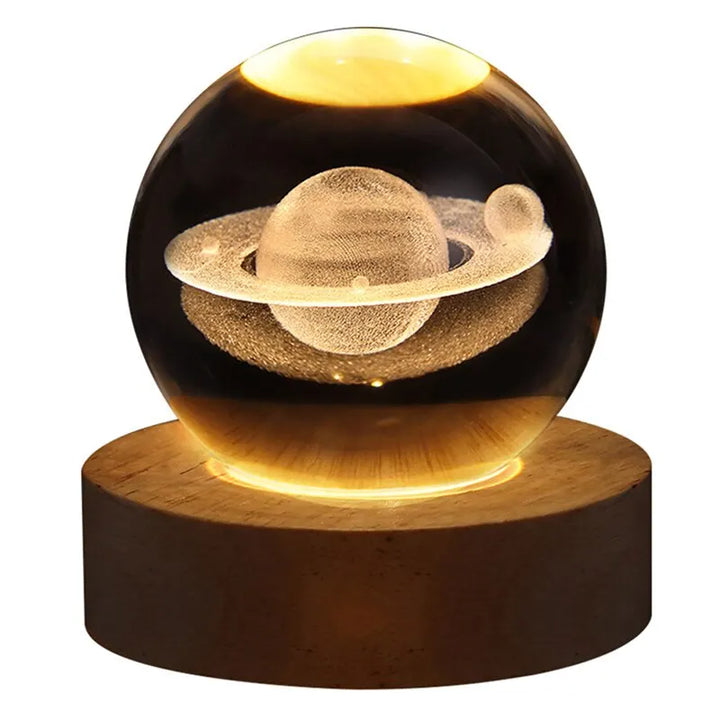 Galaxy Crystal Ball with LED light illuminating the solar system