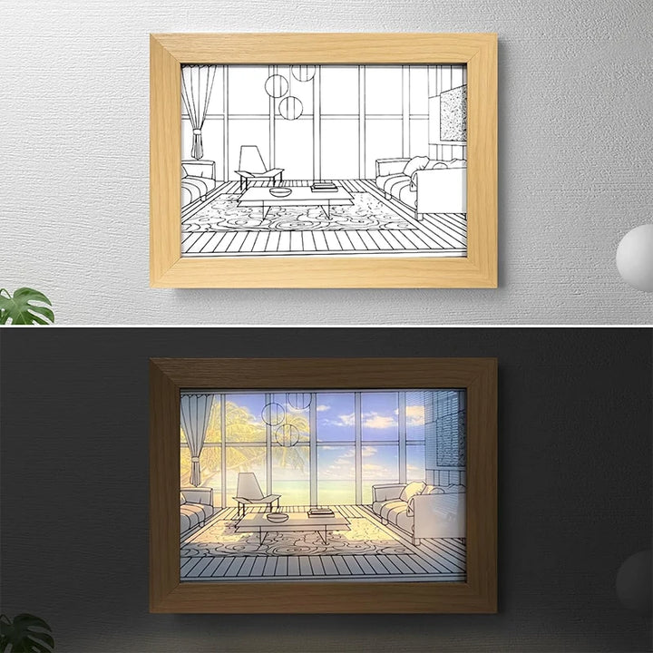 Custom LED Light Painting Anime and Themed Designs:
Wooden photo frame with ambient light
Luminous wooden photo display
Personalized wooden picture night light