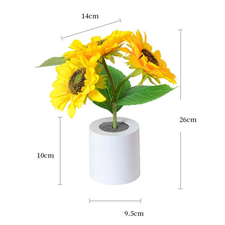 Sunflower Lamp with dimmable light and USB charging