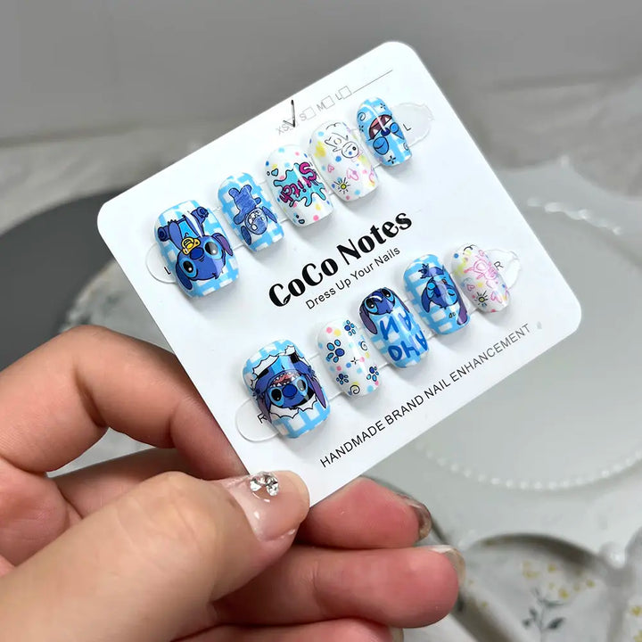 
Anime nail stickers for adults
Cute Stitch nail patches
Lilo & Stitch artificial nails
Wearable cartoon nails
Anime-themed fake nails
Crayon Shin Chan nail stickers
Hangyodon artificial nails set
Short ladder nail patches
Stitch manicure set for kids
Cute cartoon nail stickers
